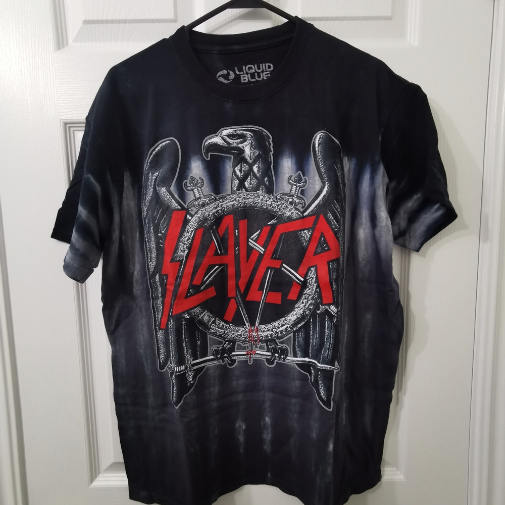 Liquid Blue Men's Black and Red Slayer Tee
